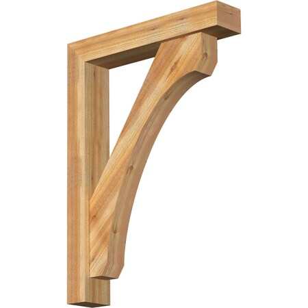 Ekena Millwork Legacy Block Rough Sawn Bracket w/ Offset Brace, Western Red Cedar, 6"W x 32"D x 44"H BKT0604X32X44LEC05RWR